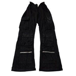 Varenne V Cut Denim Pants in Black